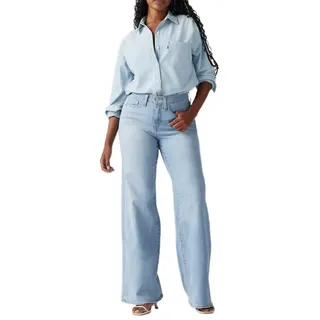 Levi's 318 Shaping Wide Leg Jeans Tall Glass Of Water 32 32