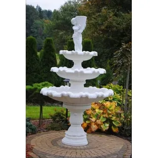 JVmoebel Gartenbrunnen Handgefertigter Zierbrunnen aus Stein für den Garten, Made in Europa weiß