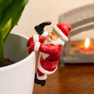 Weihnachtsfiguren Kletternde Blumentopf, 11cm Winter Deko Schneemann/Weihnachtsmann Deko Figur, Weihnachten Deko Innen Mini Weihnachtsfiguren, Weihnachtsdeko Figuren Klein Geschenk (Weihnachtsmann)