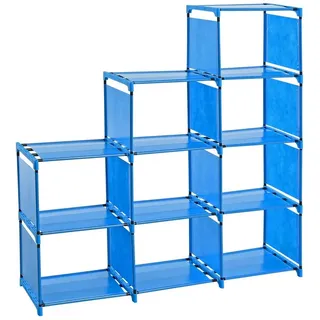 ESTEXO Regal Bücherregal Standregal Stufenregal Treppenregal Wandregal 9 Fächer B blau
