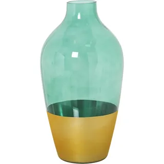 Gold/grüne Glasvase °15x28cm, Mund:°5cm-basis:°8,5cfür Alle Stile, Um Dem Zuhause Eine Note Zu Verleihen