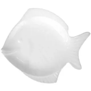 Holst Porzellan FISCH 12 Fischplatte/Fischteller Nemo 12 cm weiß, 12 x 10.5 x 1.5 cm, 6 Stück