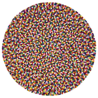 myfelt Filzkugelteppich Lotte - Ø 120 cm, ideal für Schlaf-, Wohn-, Kinderzimmer, Flur & Bad