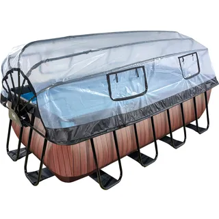 EXIT TOYS Wood Pool 400 x 200 x 122 cm inkl. Sandfilter und Abdeckung