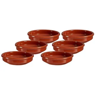 Annastore Servierschale 6-tlg. Set Cazuelas ofenfest Tonschalen Schalen für Tapas Creme Brülèe, Mit hochwertiger Handarbeit veredelt