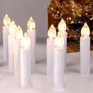 CCLIFE LED Weihnachtskerzen Kabellos RGB Kerzen Dimmbar Bunt Weihnachtsbaumkerzen Christbaumkerzen mit Fernbedienung Timer,Lichtfrabe:RGB