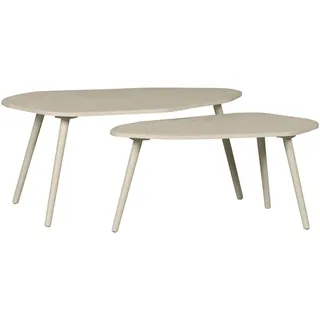 Livetastic Beistelltischset Davina, Sand, Holzwerkstoff, 2-teilig, Freiform, Rundrohr, Wohnzimmer, Wohnzimmertische, Satztische