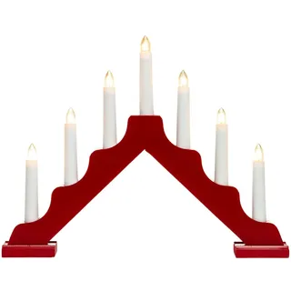 SIKORA Schwibbogen LB74 Schwedenleuchter mit 7 elektrischen Kerzen B:38,5cm rot