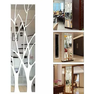 Sollbry - 3d-acryl-spiegel-wandaufkleber, Baumzweig-muster, Abnehmbare Spiegelaufkleber Für Schlafzimmer, Wohnzimmer, Badezimmer, Toilette, Dekor