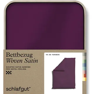 schlafgut Woven Satin Unifarben Lila 135 x 200 cm + 40 x 80 cm