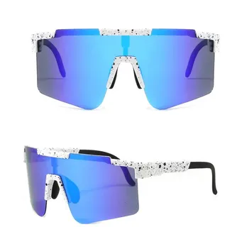 Juoungle Sonnenbrille Fahrrad Rennradbrille Sport mit Verstellbarem Bügel für Herren Damen blau