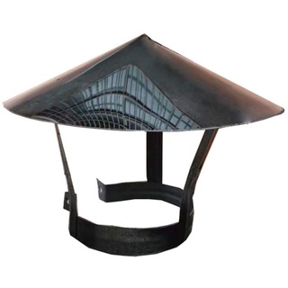 DZDZXQG Kaminverkleidung Edelstahl, Enddachverkleidung zum Leiten der Lüftungskappe Regenhut Schwarz, 140 mm
