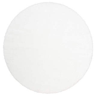 Hochflor-Teppich Malin, Home affaire, rund, Höhe: 43 mm, Uni-Farben, leicht glänzend, besonders flauschig durch Mikrofaser weiß Ø 140 cm x 140 cm x 43 mm
