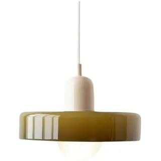 LUOYAOB Modern Pendelleuchte Farmhouse Grünes Glas Pendelleuchte Nordic Mid Century Modern Kronleuchter Vintage Esszimmer Hängelampe for Schlafzimmer Cafe Bar über Tisch Küche Insel Flur(Green+Beige)