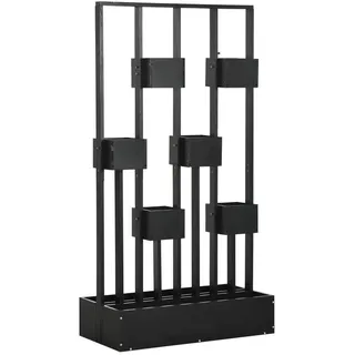 Outsunny Hochbeet 90 x 45 x 170 cm Schwarz