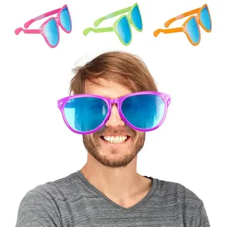 Relaxdays Riesenbrille Grün/Lila/Pink