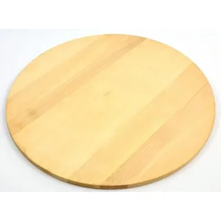 Runde Pizzabrett Rund Holzplatte Schneidebrett Schneiden Servieren Pizza Massivholz mit Kerben - 35cm - 14 Zoll
