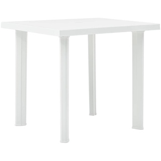 vidaXL Gartentisch Witterungsbeständig Balkontisch Terrassentisch Esstisch Tisch Campingtisch Beistelltisch Weiß 80x75x72cm Kunststoff