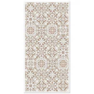 Panorama Vinylteppich - Modell Hydraulic Fliesen Triana Braun 80x150 cm - Verschiedene Größen - Deko Küche, Läufer und Outdoor