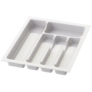 sossai® Besteckeinsatz Besteckkasten für Schubladen 30-90cm in Weiß, 33x43cm, 5 Fächer weiß 33 cm x 4,5 cm x 43 cm