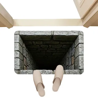 Gwtdtoad 3D Fußmatte Mit Optische Illusion, 50x80cm rutschfeste Kristall Samt Teppich Mit Endloser Abgrund Effekt, Schnelltrocknende Türmatte Für Zuhause Eingangsbereich Wohnzimmer