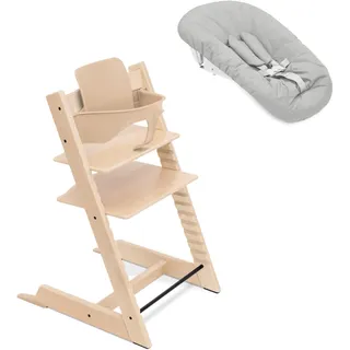 Stokke Tripp Trapp Hochstuhl Natur (inklusive Stuhl und Babyset2) mit Babyset - sicheres, verstellbares und ergonomisches Design