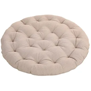 LZTENRETO Große Bodenkissen,Rund Leinen Futon-Kissen Japanischer Stil Getuftet Boden-Kissen Meditations-Kissen für das Sitzen auf dem Boden Fenster-Kissen für Yoga Sofa Balkon (Beige,55x55x8cm)