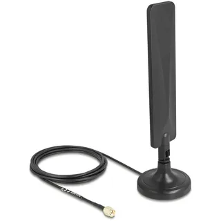 DeLock 5G LTE Antenne SMA Stecker 3 dBi omnidirektional mit Anschlusskabel RG-174 3 m