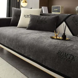 MTHGH Sofabezug Sofaschoner L Form u Form Ecksofa Anti-rutsch Couchschoner Couch Katze Hund Decke Überzug Sofaschutz Sofahusse Wasserdicht,darkgray-110x210cm