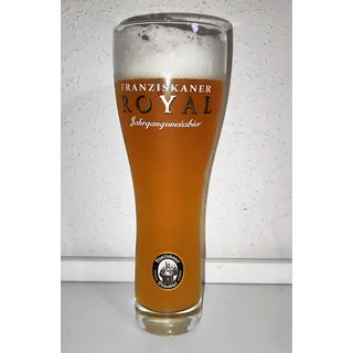 AngiesStrickZauber Weißbierglas Franziskaner ROYAL/Weißbiergläser/Glas/Weißbier/Weizenglas / 0,5 Liter /