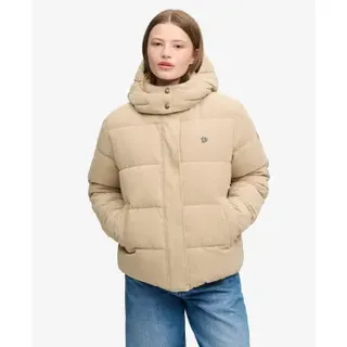 Superdry für Damen. W5012208A Premium-Cordjacke gesteppt mit Kapuze braun (M), Lässig, Kord