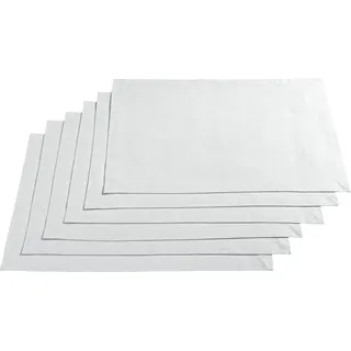 REDBEST Tischset, Platzset, Untersetzer Uni 6er-Pack Seattle, 100% Baumwolle weiß Größe 30x45 cm - Robustes, glattes Gewebe, mit hochwertigem Kuvertsaum