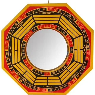 8-zoll-feng-shui-bagua-spiegel, Konvex, Aus Holz- Und Metallspanplatte, Chinesische Dekoration, Ideales Einzugsgeschenk