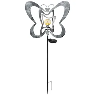GLOBO Solarleuchte Glas/Kunststoff/Metall H 83,0 cm 1 Stück silbergrau