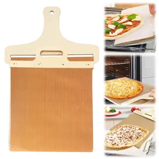 WAYBWZDQ Verschiebbarer Pizzaschieber Mit Griff - Antihaft Pizzaschaufel Zum Perfekten Übertragen - Geeignet Zum Backen Von Pizza Und Brot