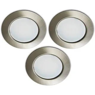 Trango 3er Set G4E-032 Einbauleuchte rund Nickel matt