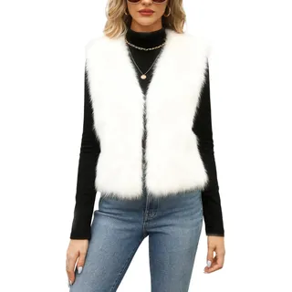 Damen Kunstfell Weste Flauschig Warm Ärmellose Fellweste Herbst Winter Mode | Flauschige Kunstfellweste für Damen verleiht jedem Outfit einen modernen Stil und sorgt für ein kuscheliges Tragegefühl.