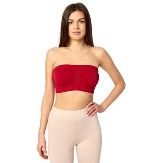 Merry Style Damen Bandeau Top 06 161 (Red, S-M) - S-M