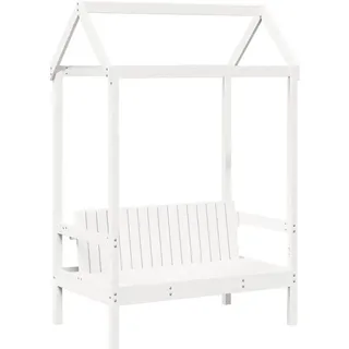 vidaXL Sitzbank mit Dach Weiß 117,5 x 70 x 176,5 cm
