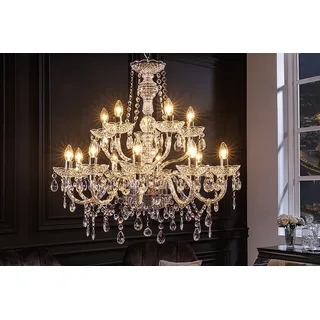 riess-ambiente Kronleuchter CRYSTAL 80cm klar, ohne Leuchtmittel, Hängelampe · Wohnzimmer · Acryl · Schlafzimmer · Barock Design weiß