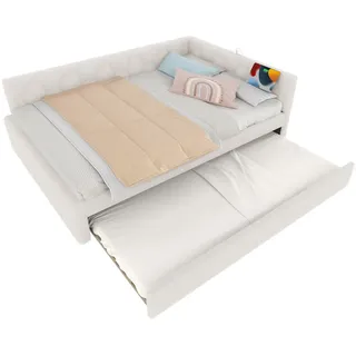 Okwish Daybett, Weiß, Textil, 140x200 cm, Schlafzimmer, Betten, Polsterbetten