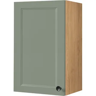 Nobilia Hängeschrank NOBILIA "Cascada", Ausrichtung wählbar, vormontiert", grün (front: lacklaminat schilf, korpus: eiche sierra nachbildung), B:45cm H:72cm T:37,2cm, Schränke, Hängeschrank, in drei Breiten: 30, 45 und 60 cm, mit Soft-Close-Funktion