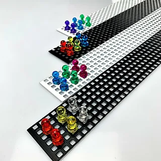 Magnetleiste Tafel Pinnwand Magnetstreifen (1000 mm (100 cm) x 50 mm (5 cm), RV 5-8 (Runde Löcher) - Weiß (RAL 9016))