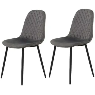 Hela Polsterstuhl MIRA Stoff grau 2er Set