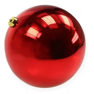 Florists Products Weihnachtsbaumkugel XXL Weihnachtskugel Rot Glänzend Kunststoff Bruchsicher Ø25cm rot
