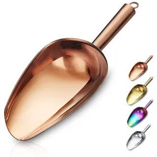 Berglander Edelstahl Roségold Eisschaufel 6 OZ, Titan Verkupfert Metall Eisschaufel Für Eisbereiter Mehrzweck Für Süßigkeiten Hochzeit Küche Haustier Tier Hundefutter Schaufel Strandschaufel