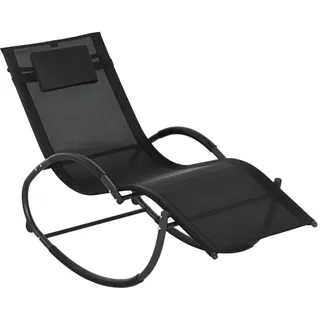 Outsunny Gartenliege 155 x 61 x 88 cm Schwarz