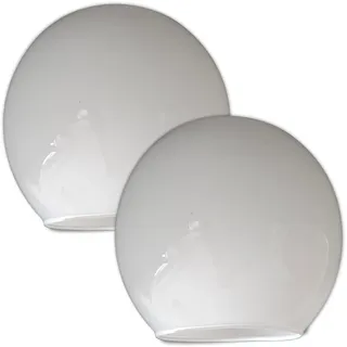 2er-Set Ersatzglas Lampenschirm Kugel Weiß – Rundes Lampenglas für E14 Fassung, Opalglas Ersatzschirm für Wandlampe, Deckenlampe, Tischlampe & Pendelleuchte – Glas Kugellampenschirm Weiß