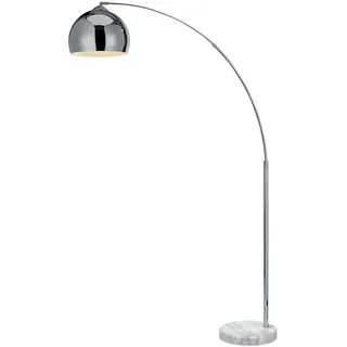 Teamson Home Bogenleuchte, Silber, Metall, Marmor Optik, 30x170x170 cm, Lampen & Leuchten, Innenbeleuchtung, Stehlampen, Bogenlampen