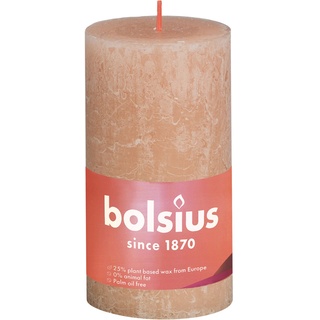 Bolsius Rustik-Kerze Shine XXL Ø 10 cm x 20 cm Nebliges Rosa
